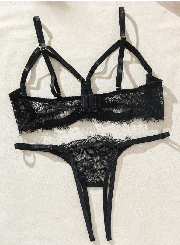 Daring Allure Open Lace Lingerie Set