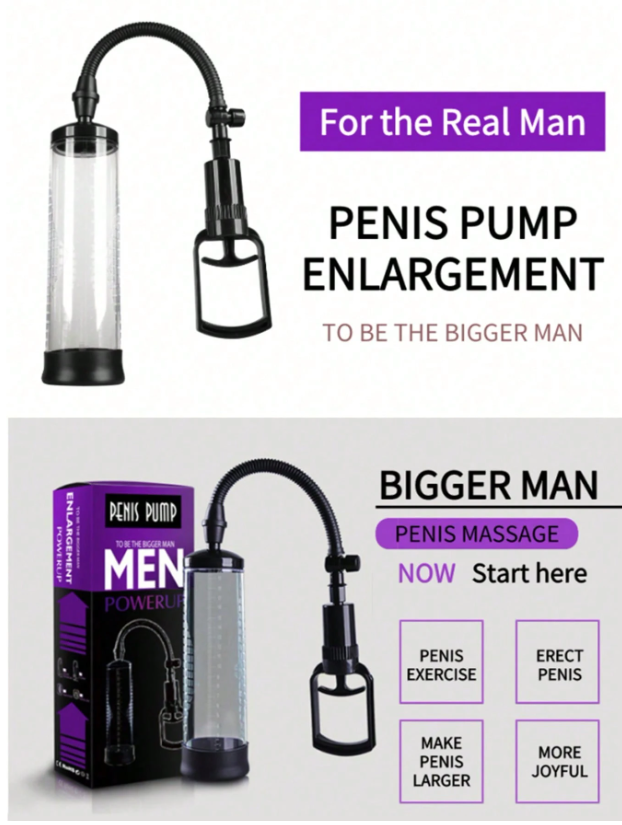 Men PowerUp Pro Pump – Penis Enlargement Pump with Pistol Grip Handle